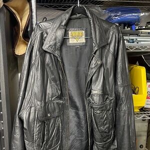 Phase 2 Men's Black Leather Field Jacket